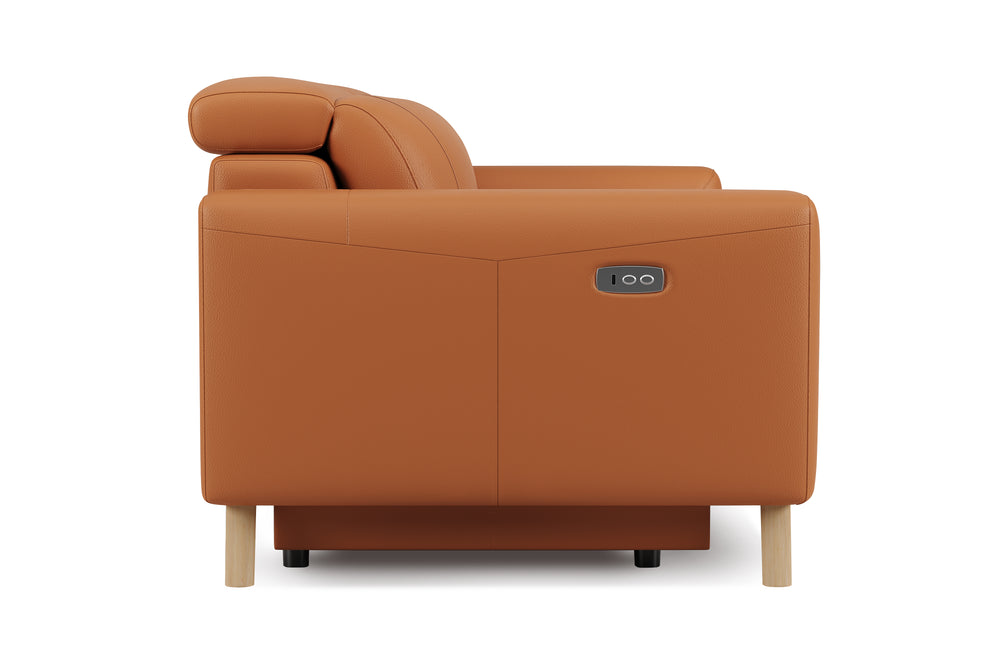 Valencia Elodie Top Grain Leather Recliner Single Seat Sofa, Cognac