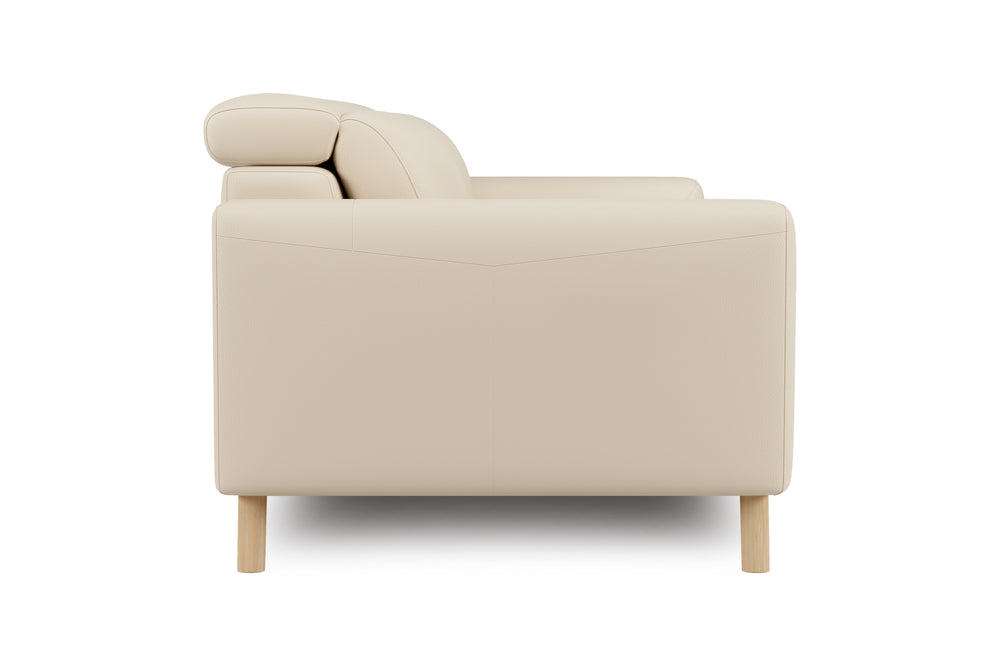 Valencia Elodie Top Grain Leather Accent Chair, Beige