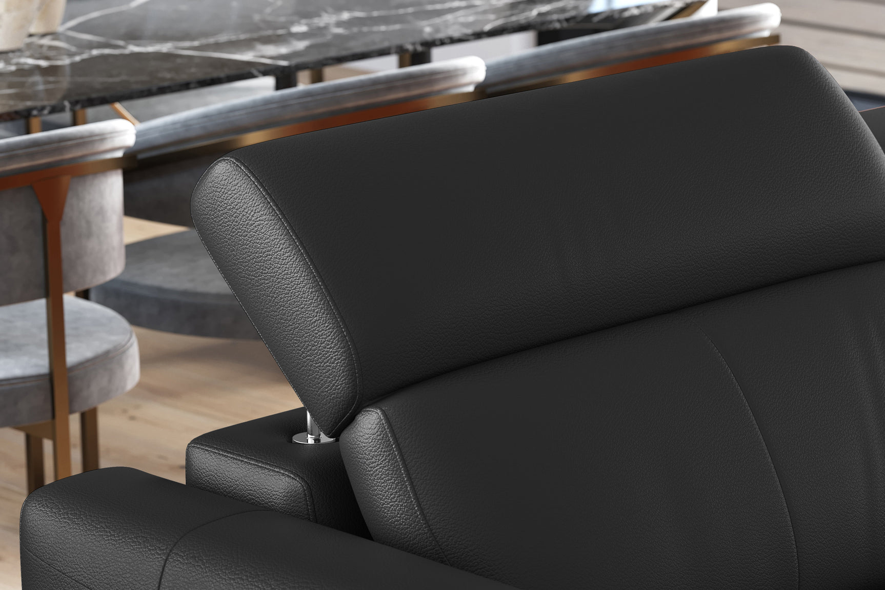 Elodie Leather Dual Recliner Sofa with Console