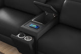 Elodie Leather Dual Recliner Sofa with Console