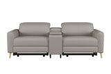 Elodie Leather Dual Recliner Sofa with Console