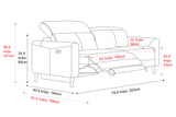 Valencia Elodie Top Grain Leather Loveseat Dual Recliners