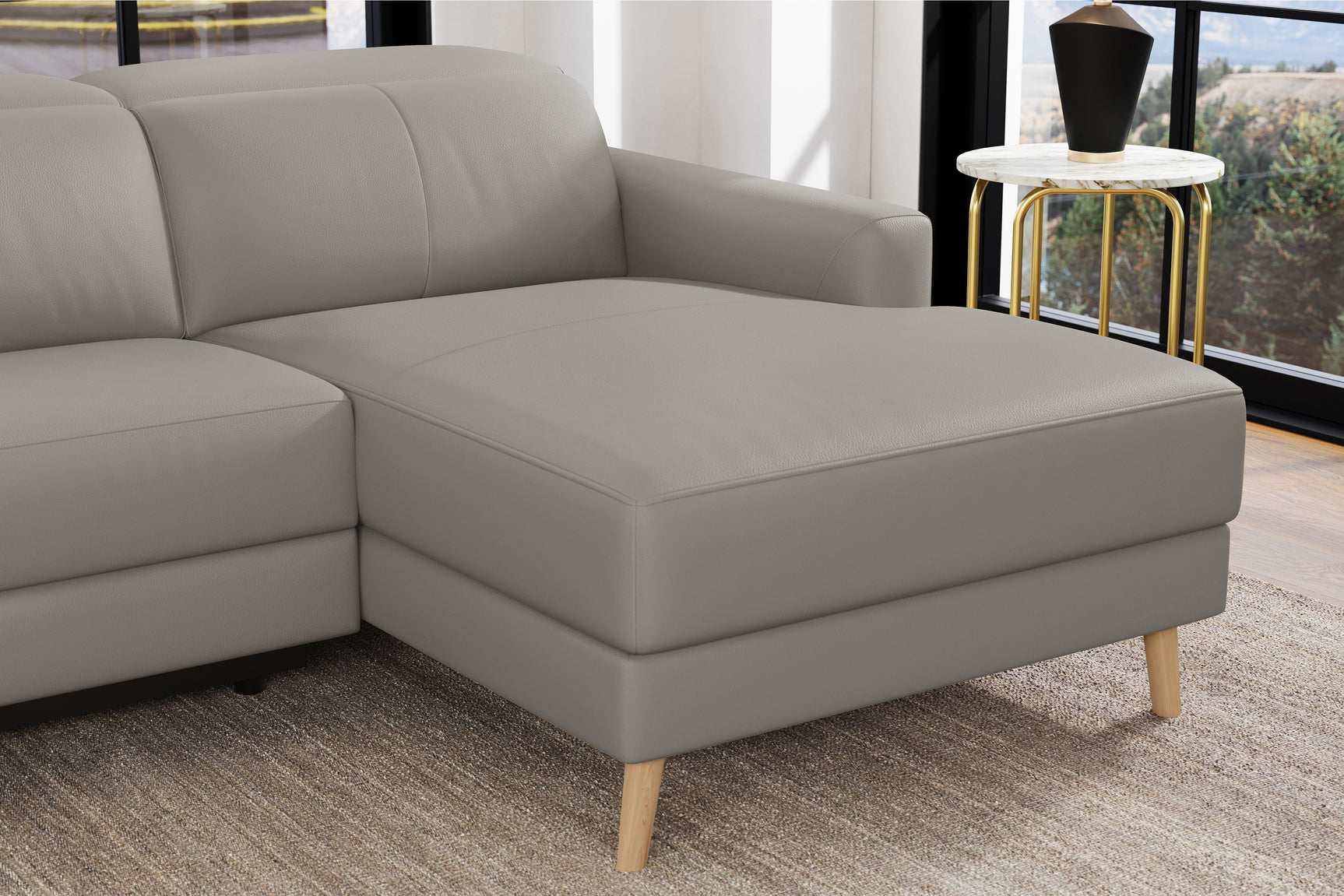 Elodie Leather Recliner Sectional Sofa