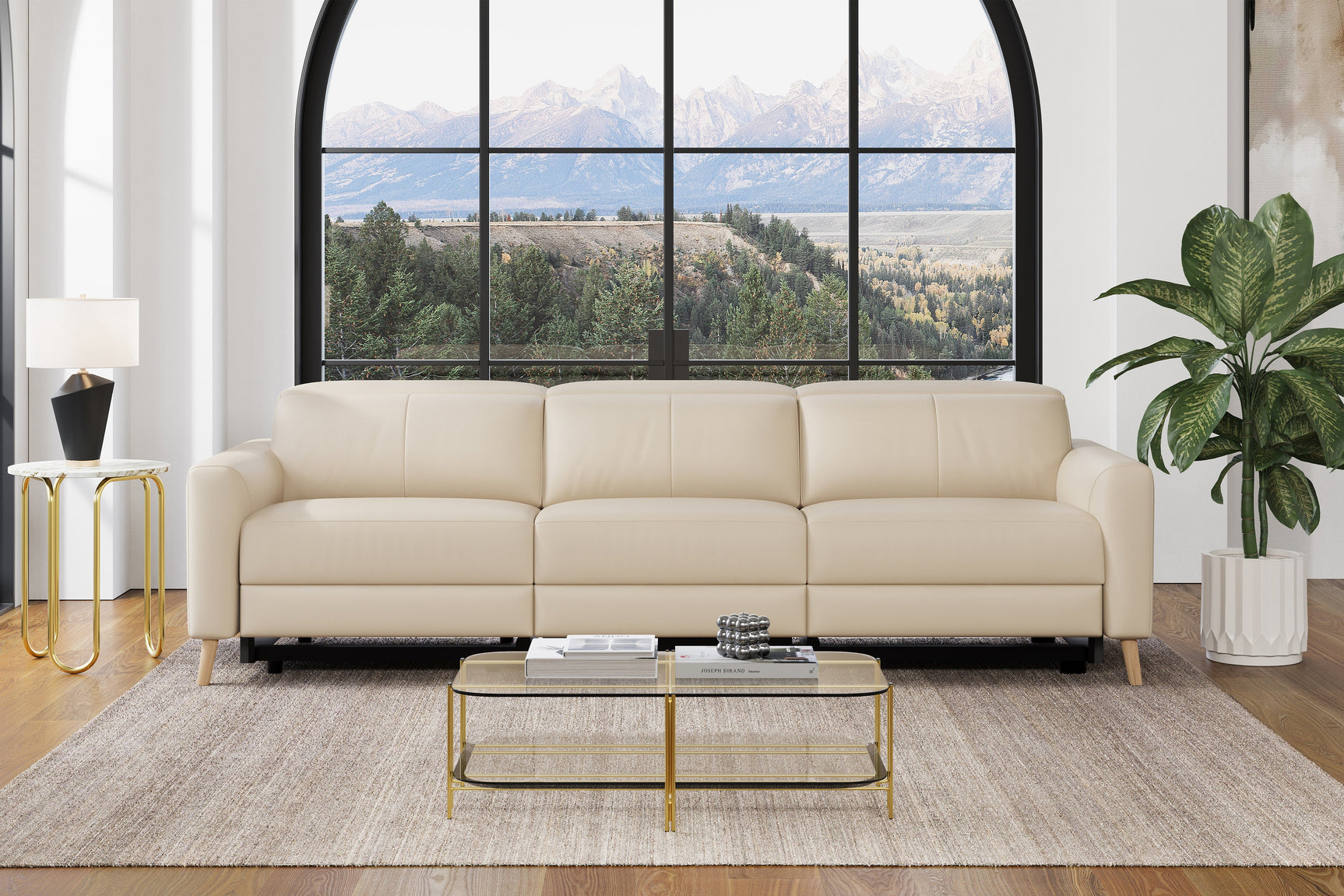Elodie Leather Dual Recliner Sofa