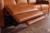 Elodie Distressed Italian Aniline Leather Recliner Sectional Sofa