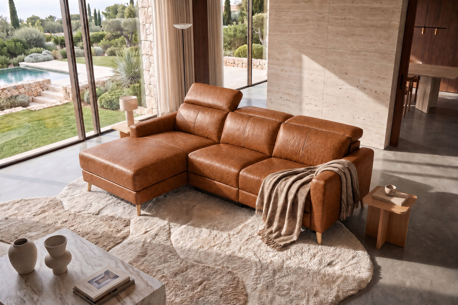 Distressed leather glowing in natural light