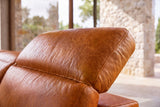 Elodie Distressed Italian Aniline Leather Recliner Sectional Sofa