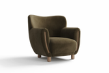 Emerald Velvet Fabric Accent Chair