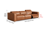 Emery Distressed Italian Aniline Leather Dual Recliner Sofa