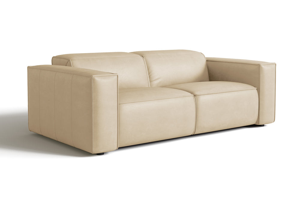 Valencia Emery Leather Recliner Loveseat Sofa, Beige