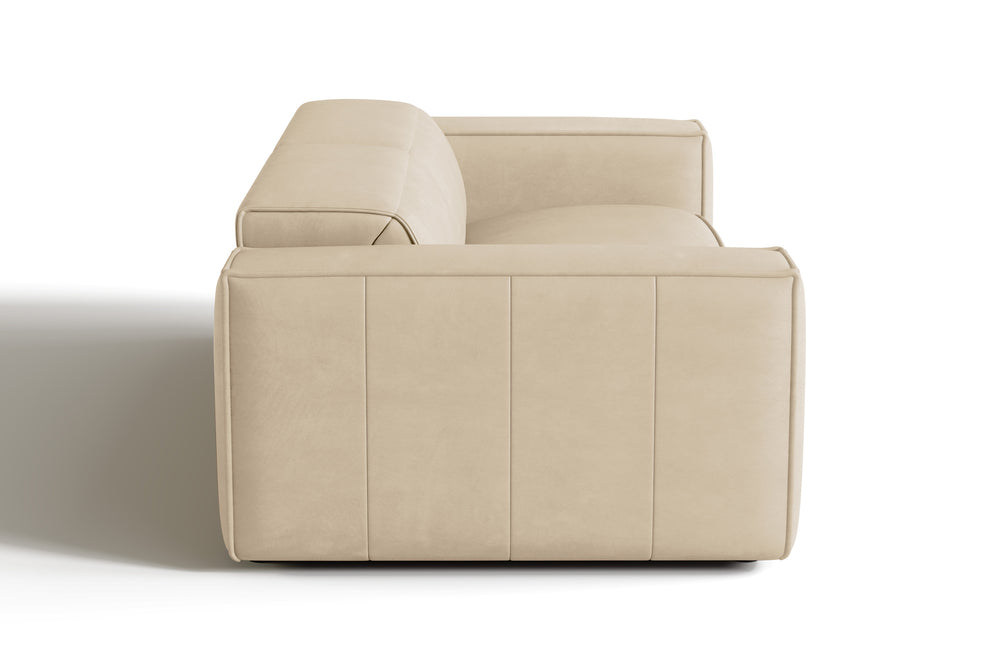 Valencia Emery Leather Recliner Loveseat Sofa, Beige