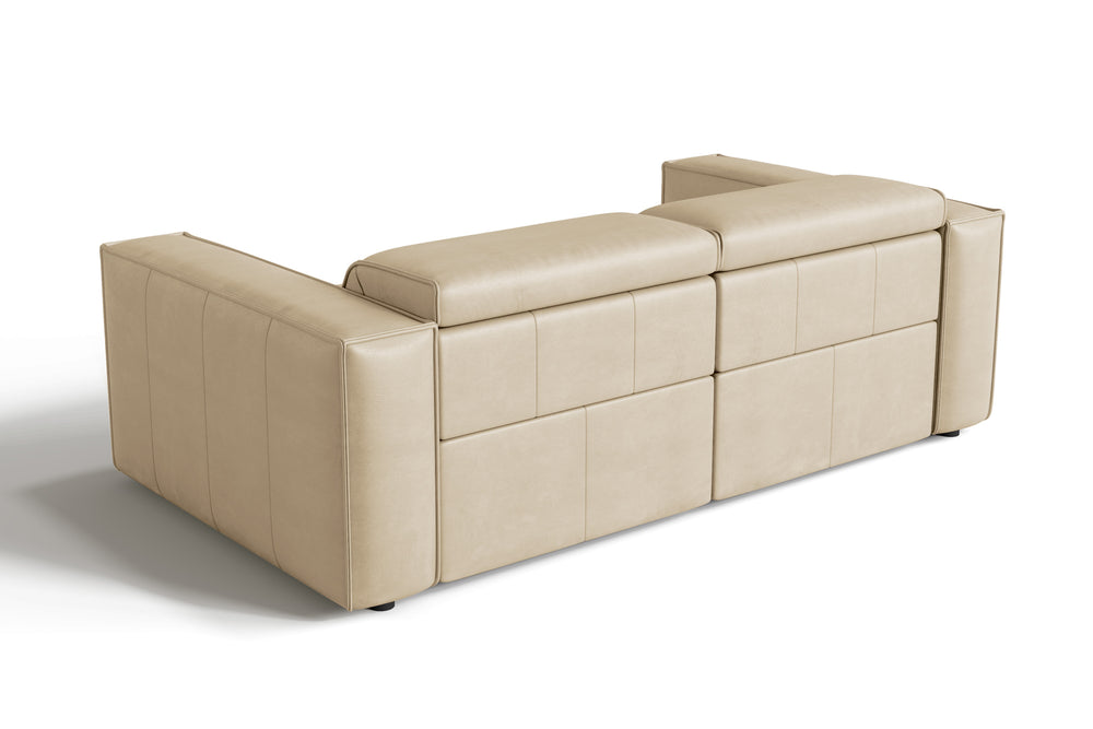 Valencia Emery Leather Recliner Loveseat Sofa, Beige