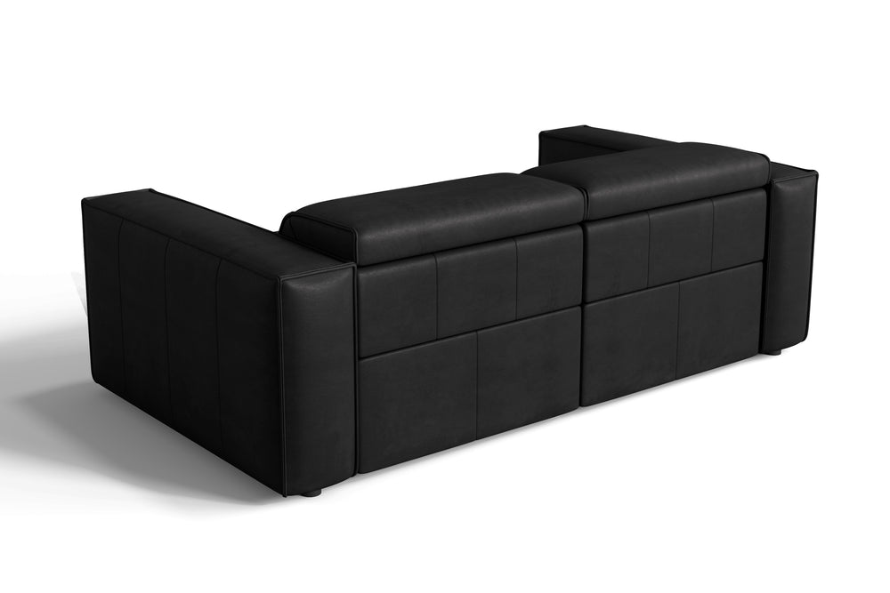 Valencia Emery Leather Recliner Loveseat Sofa, Black