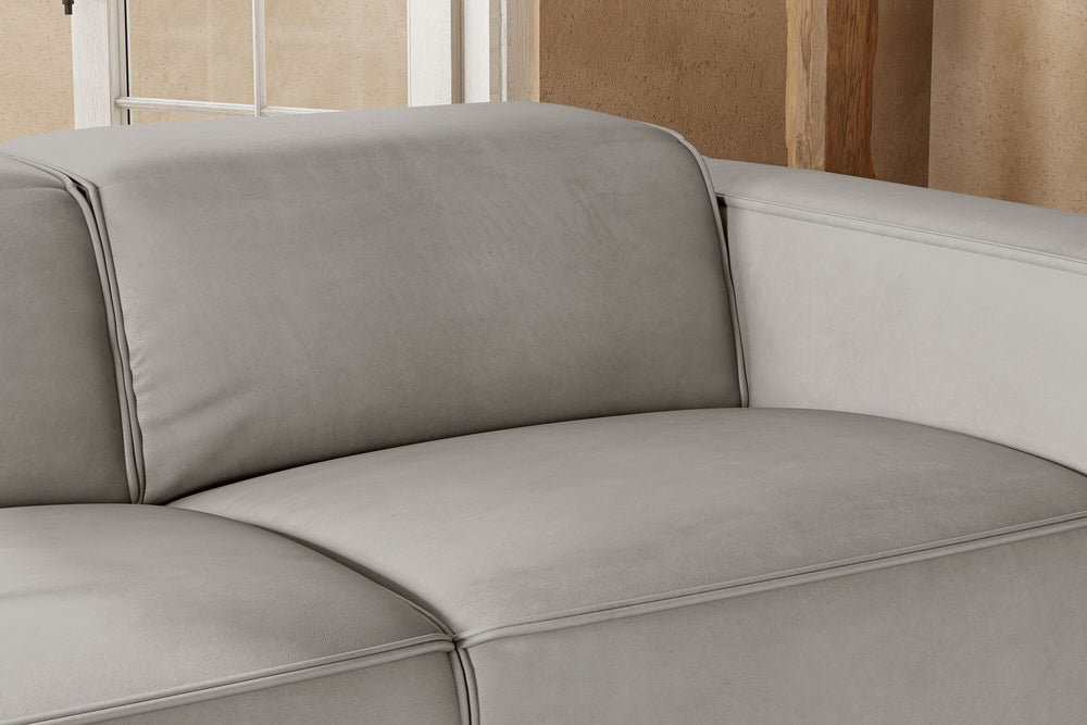 Valencia Emery Leather Recliner Loveseat Sofa, Light Grey