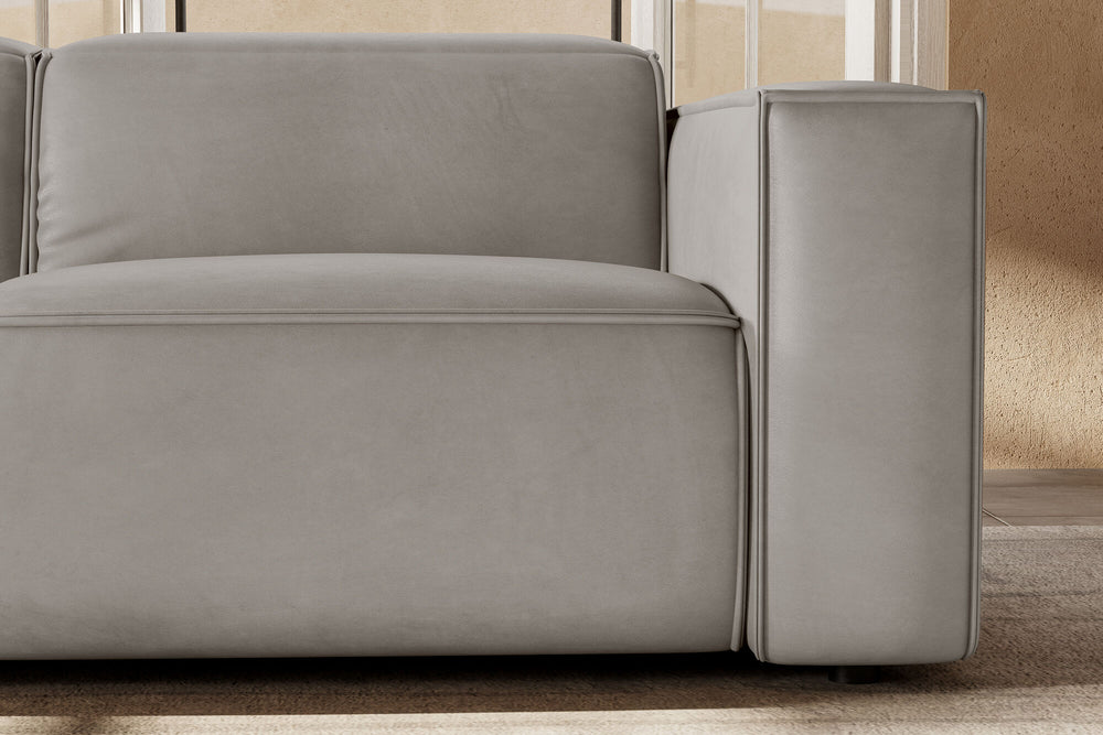 Valencia Emery Leather Recliner Loveseat Sofa, Light Grey