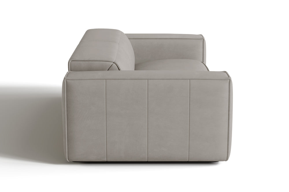 Valencia Emery Leather Recliner Loveseat Sofa, Light Grey