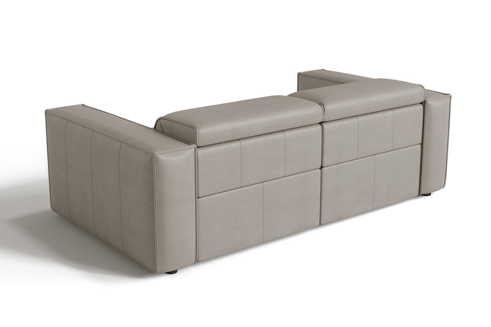 Valencia Emery Leather Recliner Loveseat Sofa, Light Grey