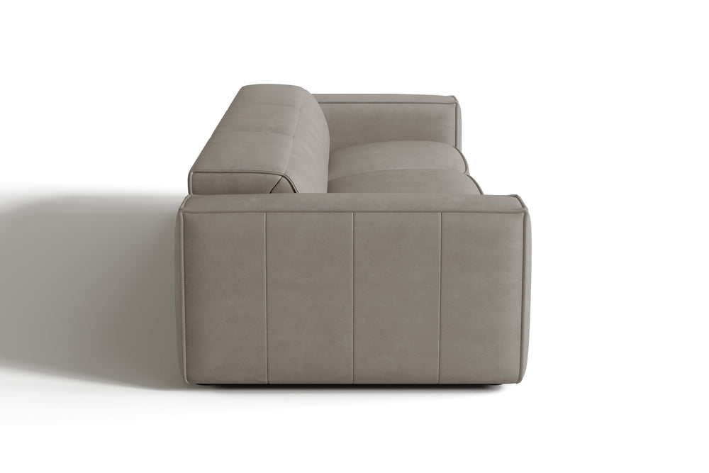 Valencia Emery Leather Recliner Three Seats Sofa, Light Grey