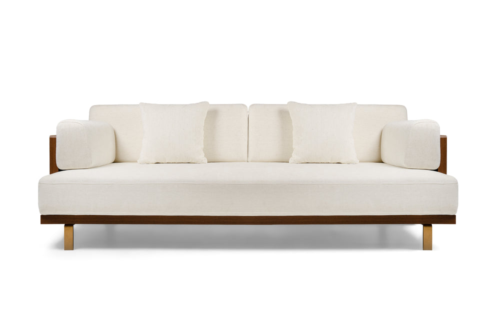 Valencia Emilia Fabric Modern Sofa, Beige Color