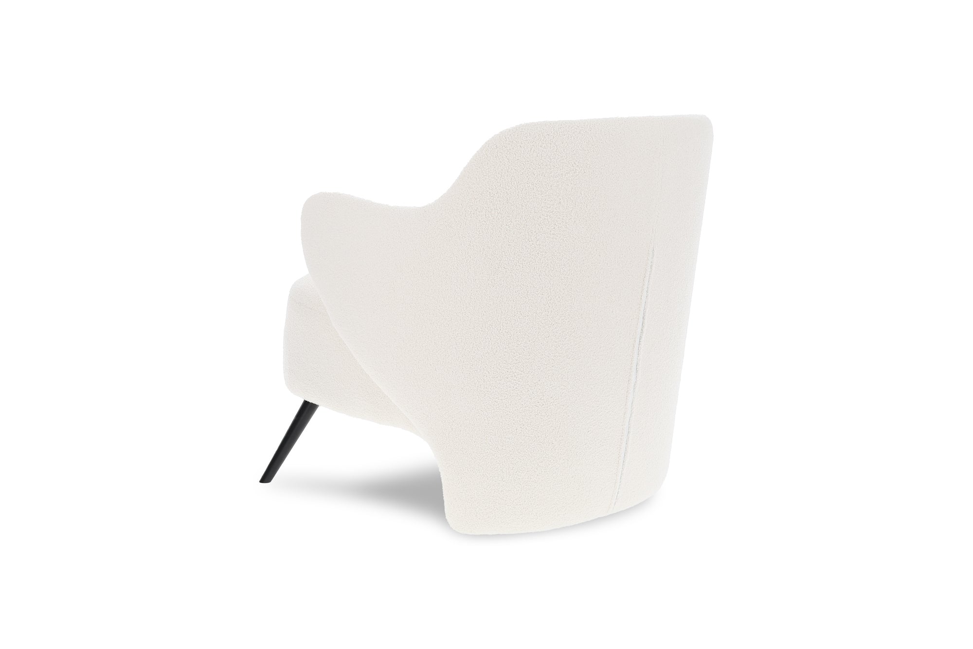 Erica: Plush White Bouclé Fabric Seat for Living Rooms