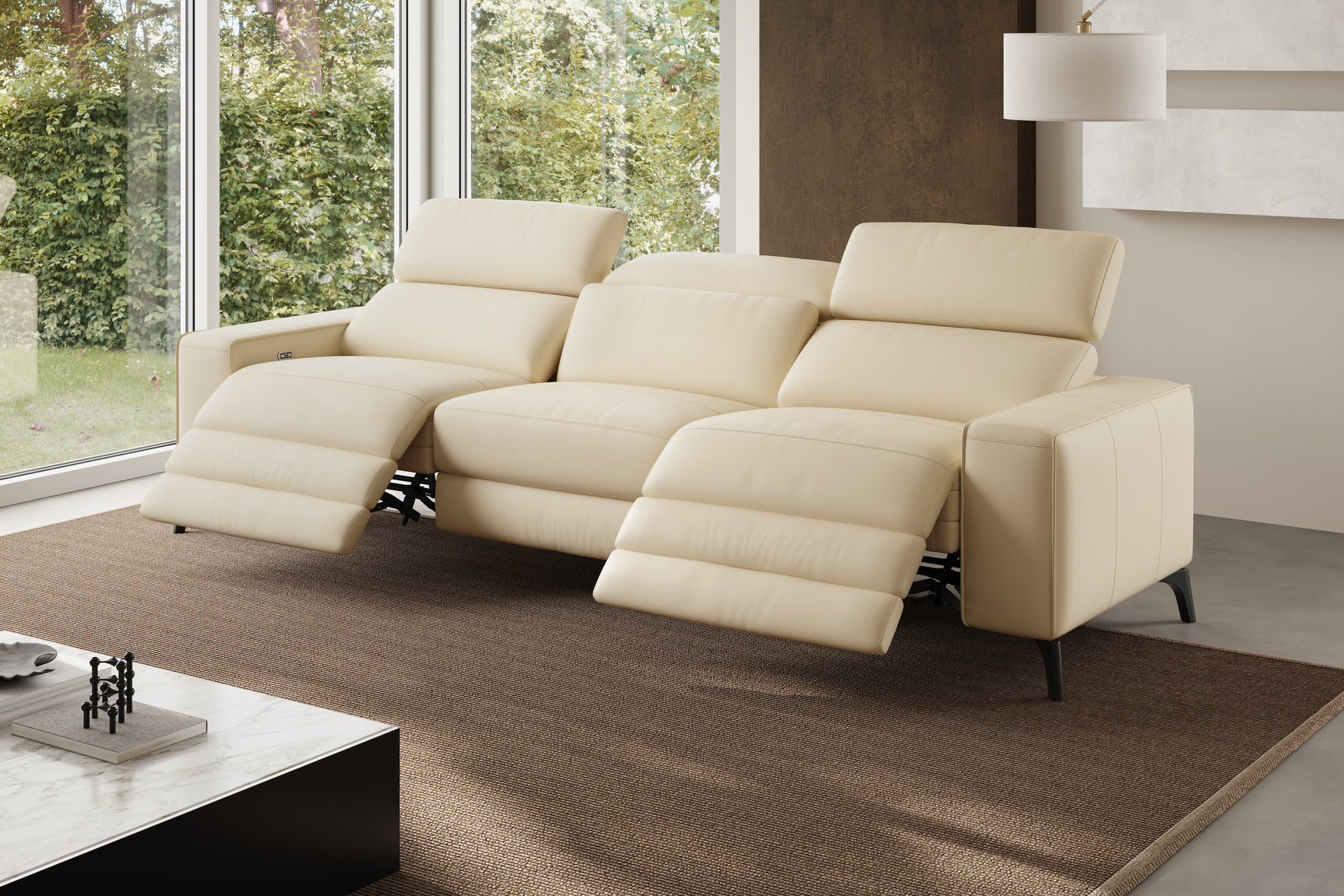 Esther Leather Dual Recliner Sofa