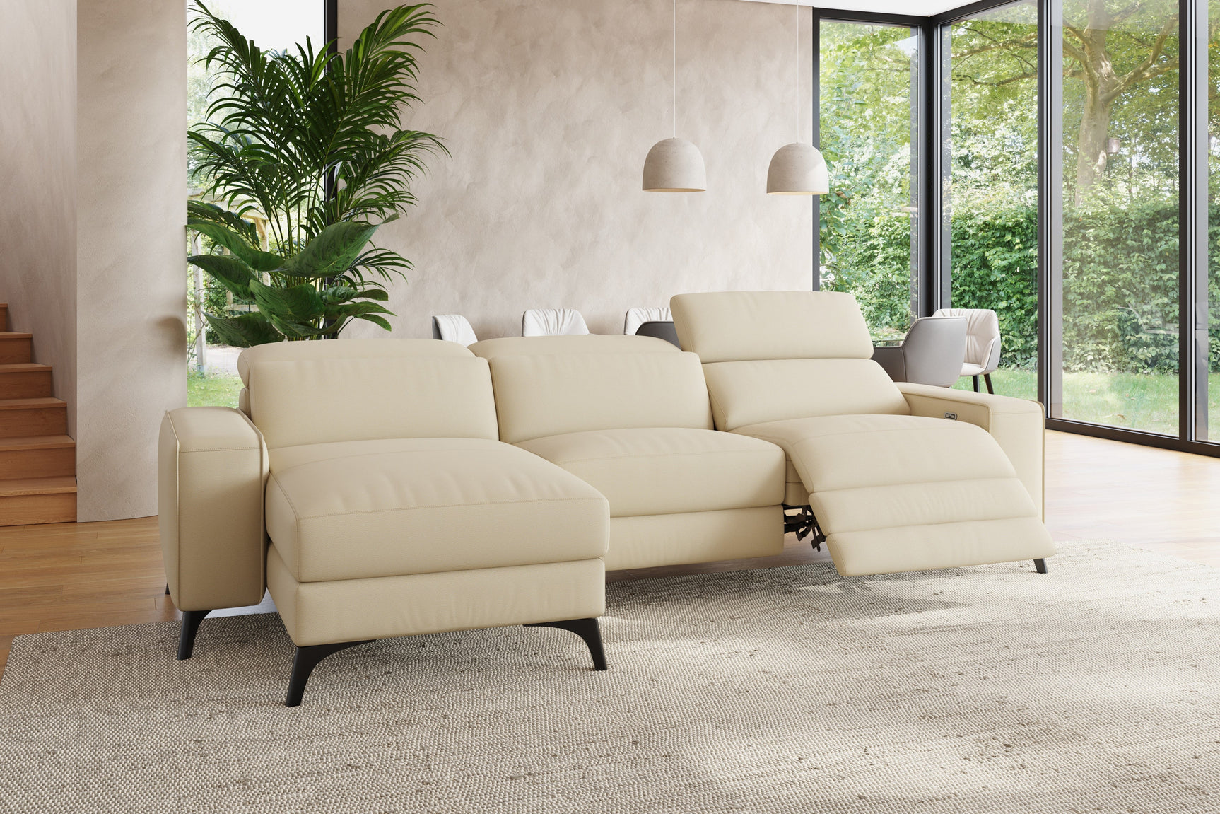 Esther Leather Recliner Sectional Sofa