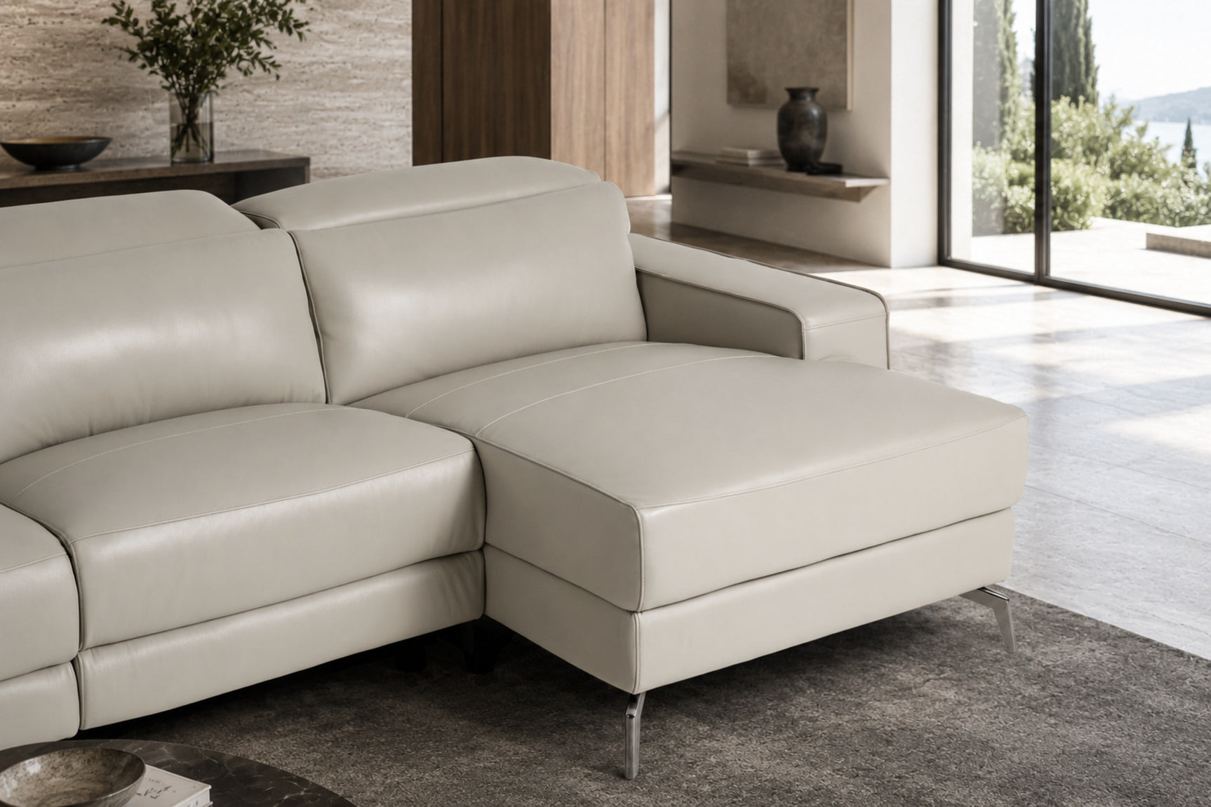 Esther Leather Recliner Sectional Sofa