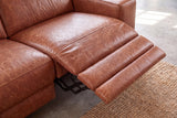 Esther Distressed Italian Aniline Leather Corner Recliner Sectional Sofa