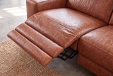 Esther Distressed Italian Aniline Leather Corner Recliner Sectional Sofa