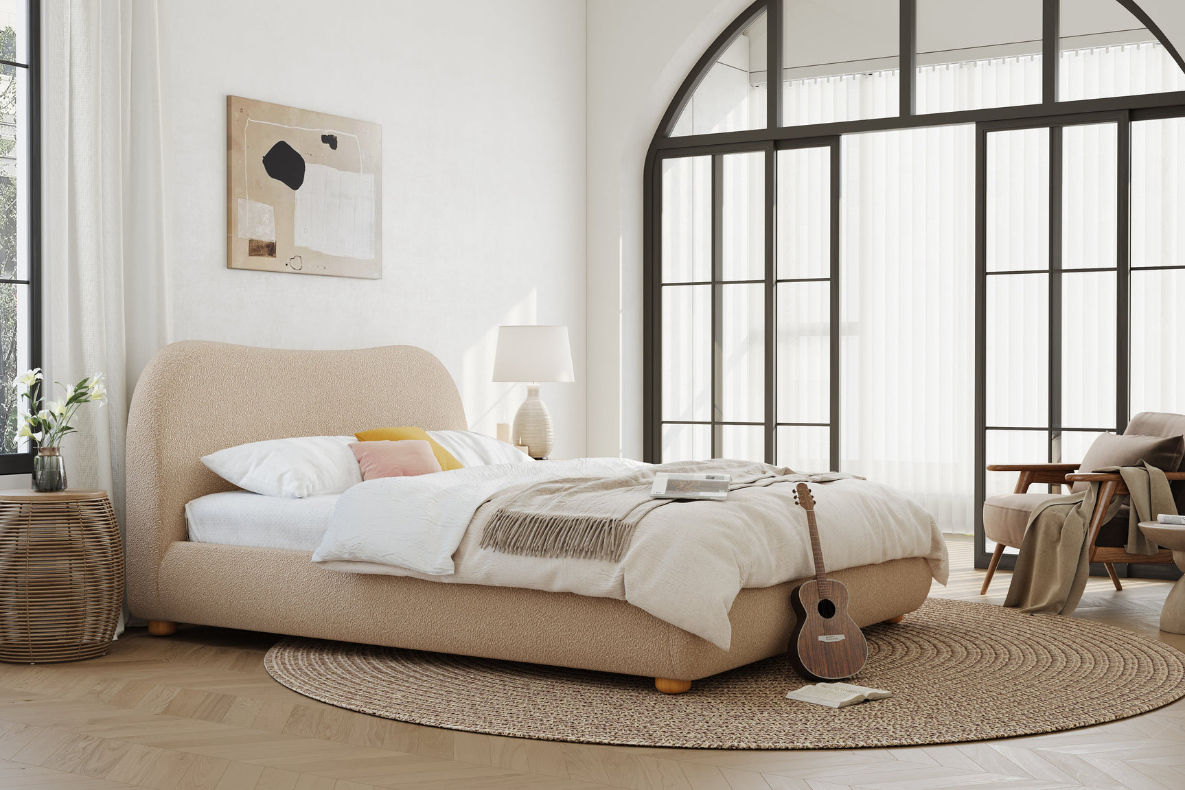 Etta Fabric Upholstered Bed Frame