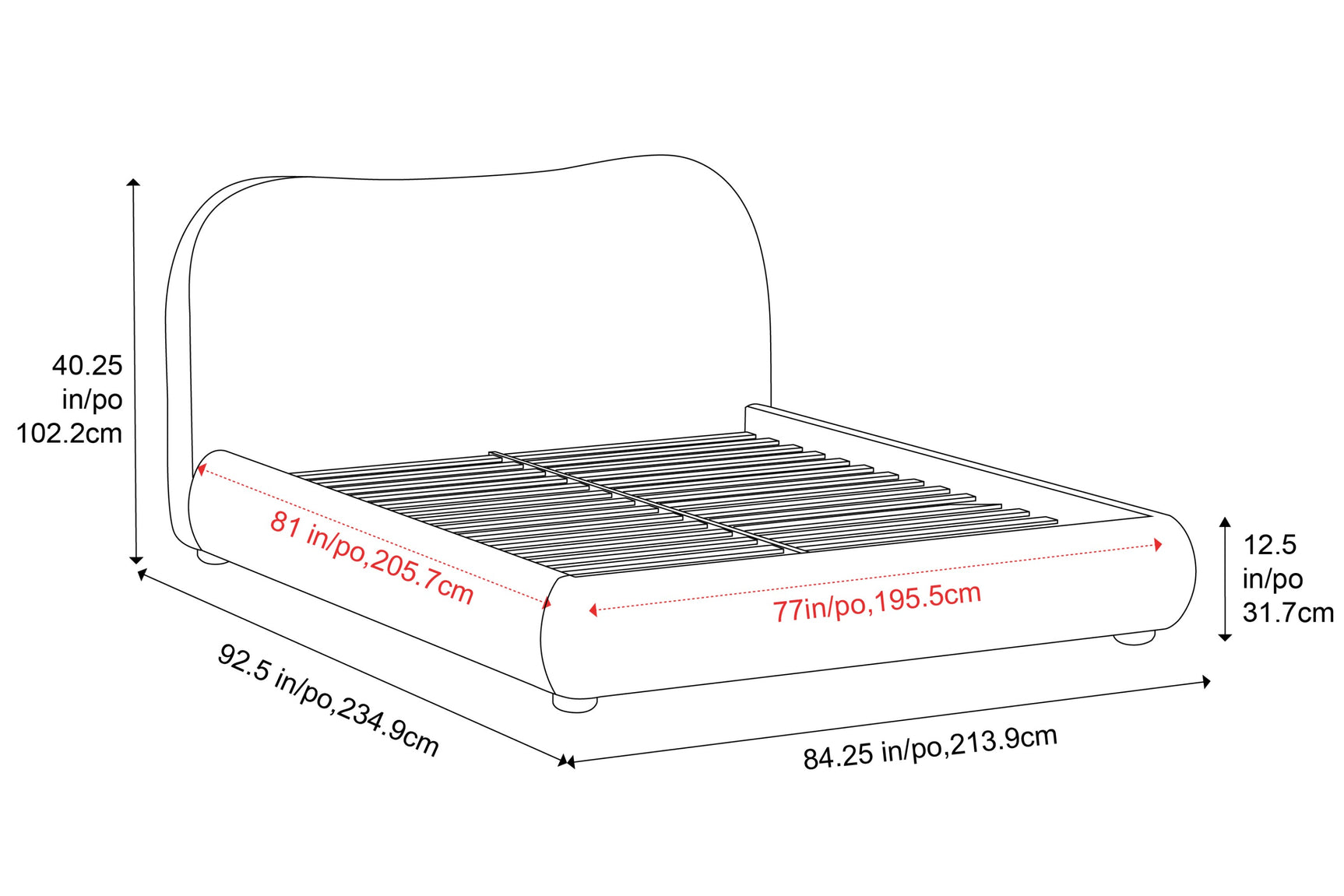 Etta Fabric Upholstered Bed Frame