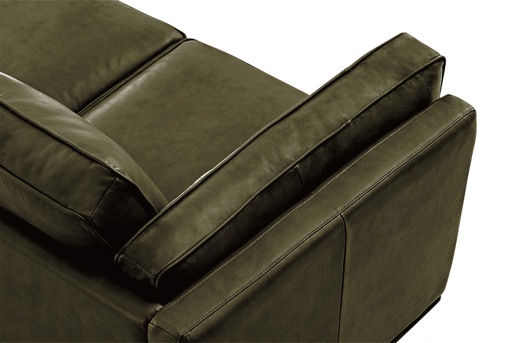 Valencia Artisan Top Grain Leather Loveseat, Olive Green