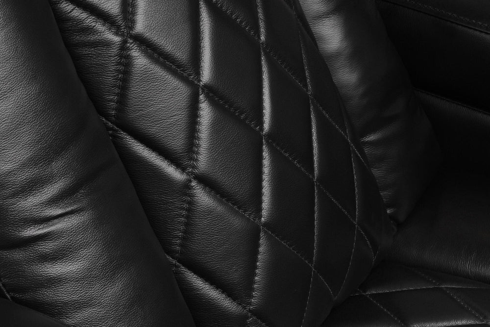 Valencia 2025 New Tuscany XL Leather Home Theater Seating Row of 2, Midnight Black