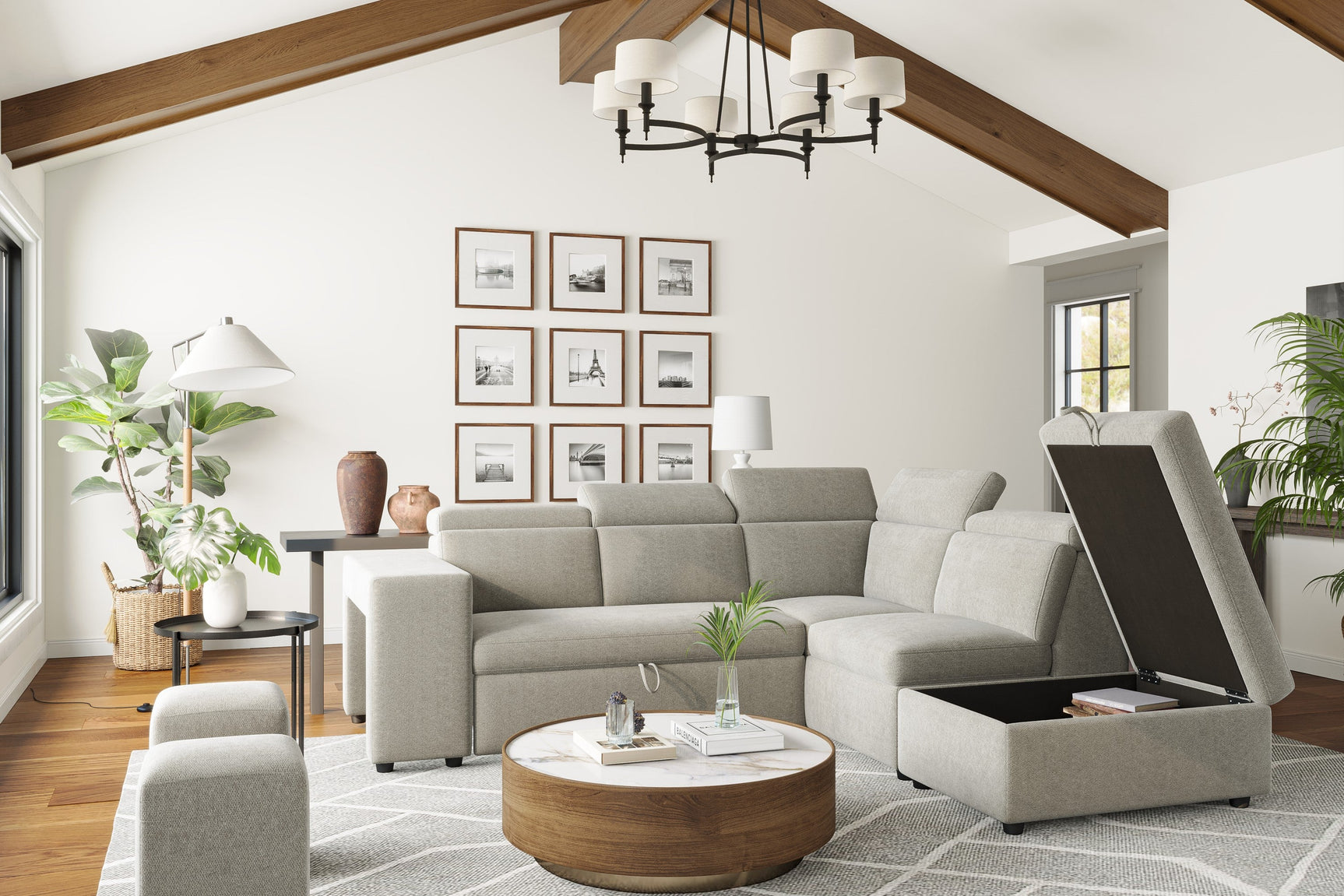 Finn Fabric Sectional Sofa Bed