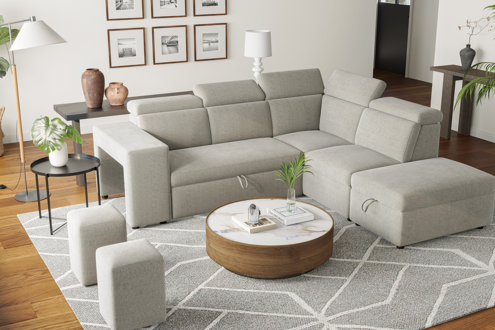 Finn Fabric Sectional Sofa Bed