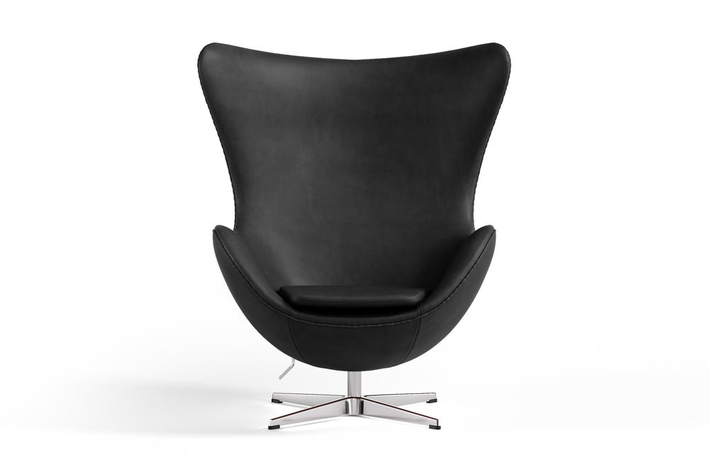 Valencia Finola Top Grain Leather Accent Chair, Black Color