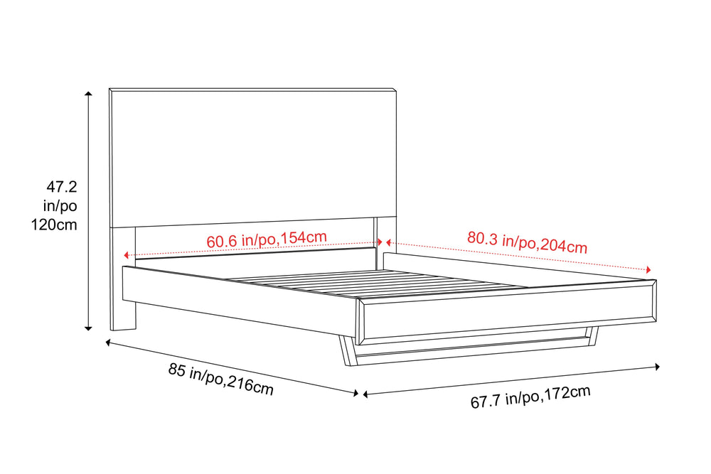 Valencia Fiona Wood Queen Size Bed Frame, Natural