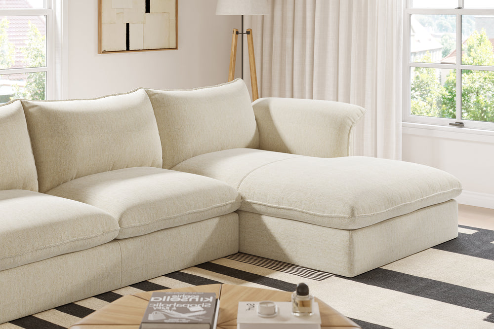 Valencia Frederick Fabric Modular Sofa, Three Seats With Right Chaise, Beige