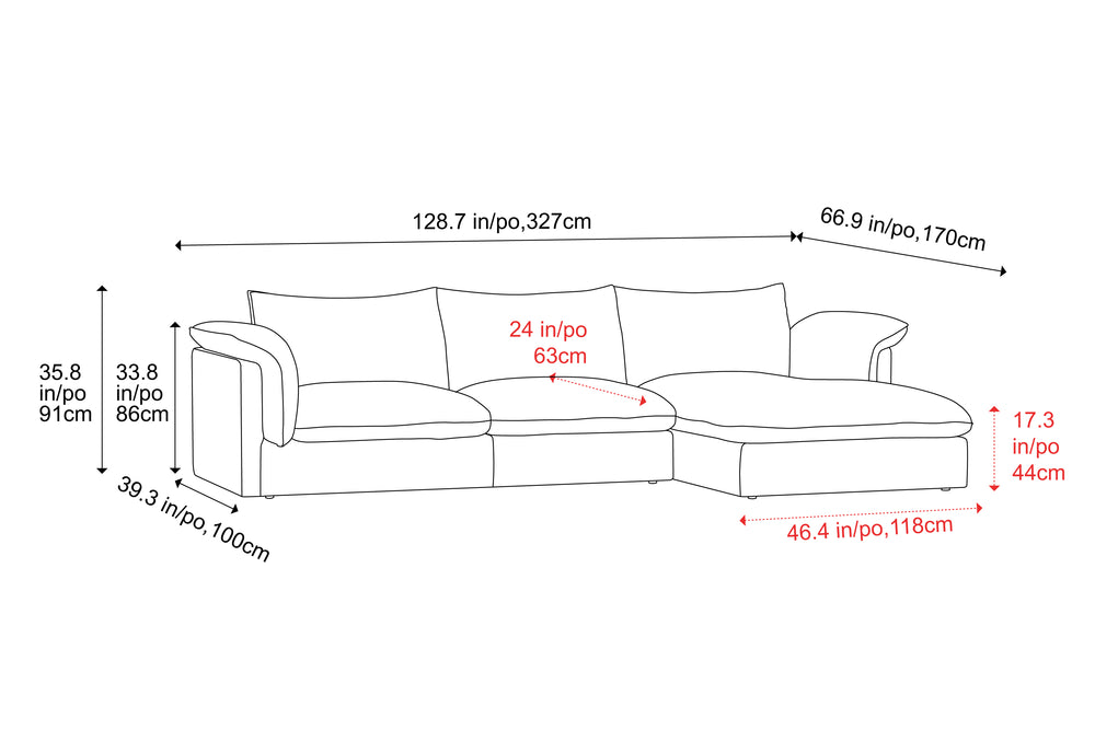 Valencia Frederick Fabric Modular Sofa, Three Seats With Right Chaise, Beige