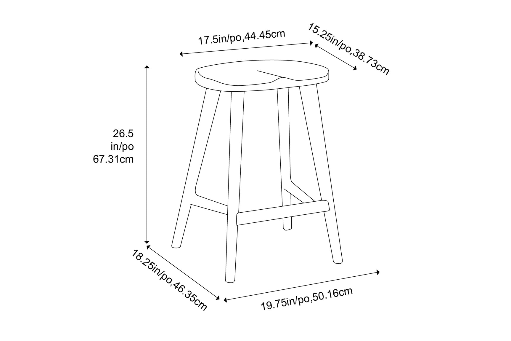 Max Solid Bamboo Stool in Counter Height (Set of 2)