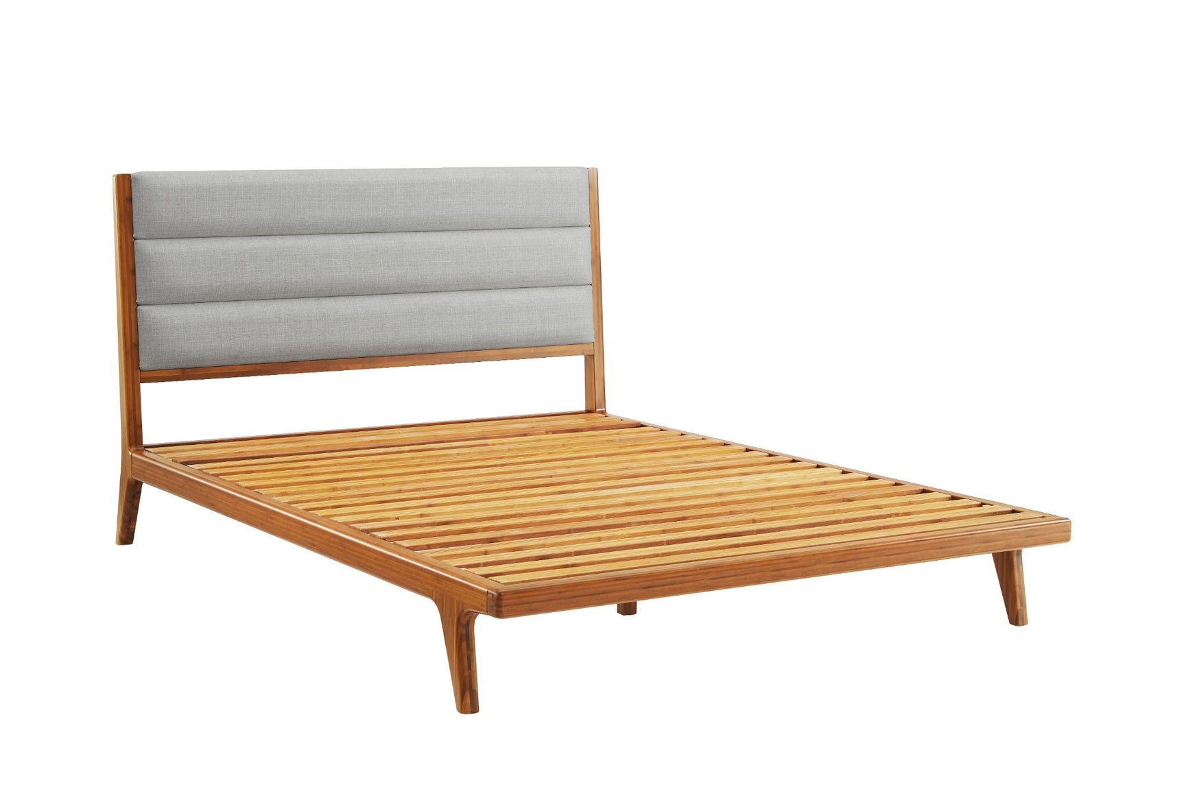Mercury Fabric Upholstered Bamboo Bed Frame