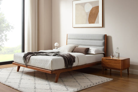 Mercury Fabric Upholstered Bamboo Bed Frame