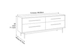 Park Avenue Solid Moso Bamboo 4 Drawer Double Dresser