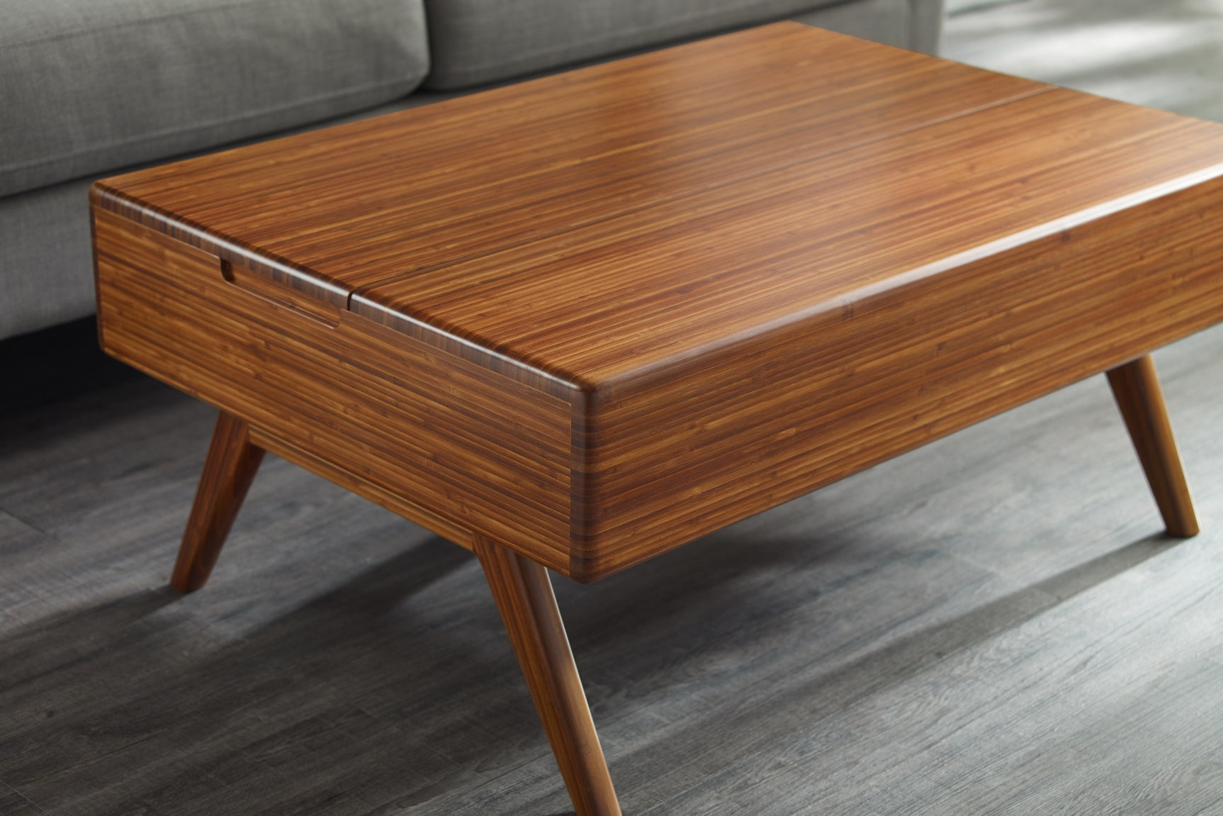 Rhody Solid Moso Bamboo Lift-Top Storage Coffee Table