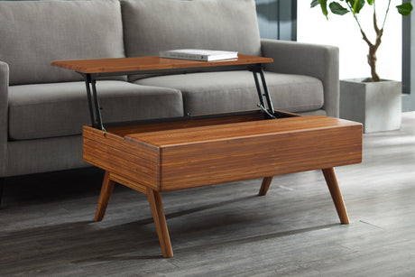 Rhody Solid Moso Bamboo Lift-Top Storage Coffee Table