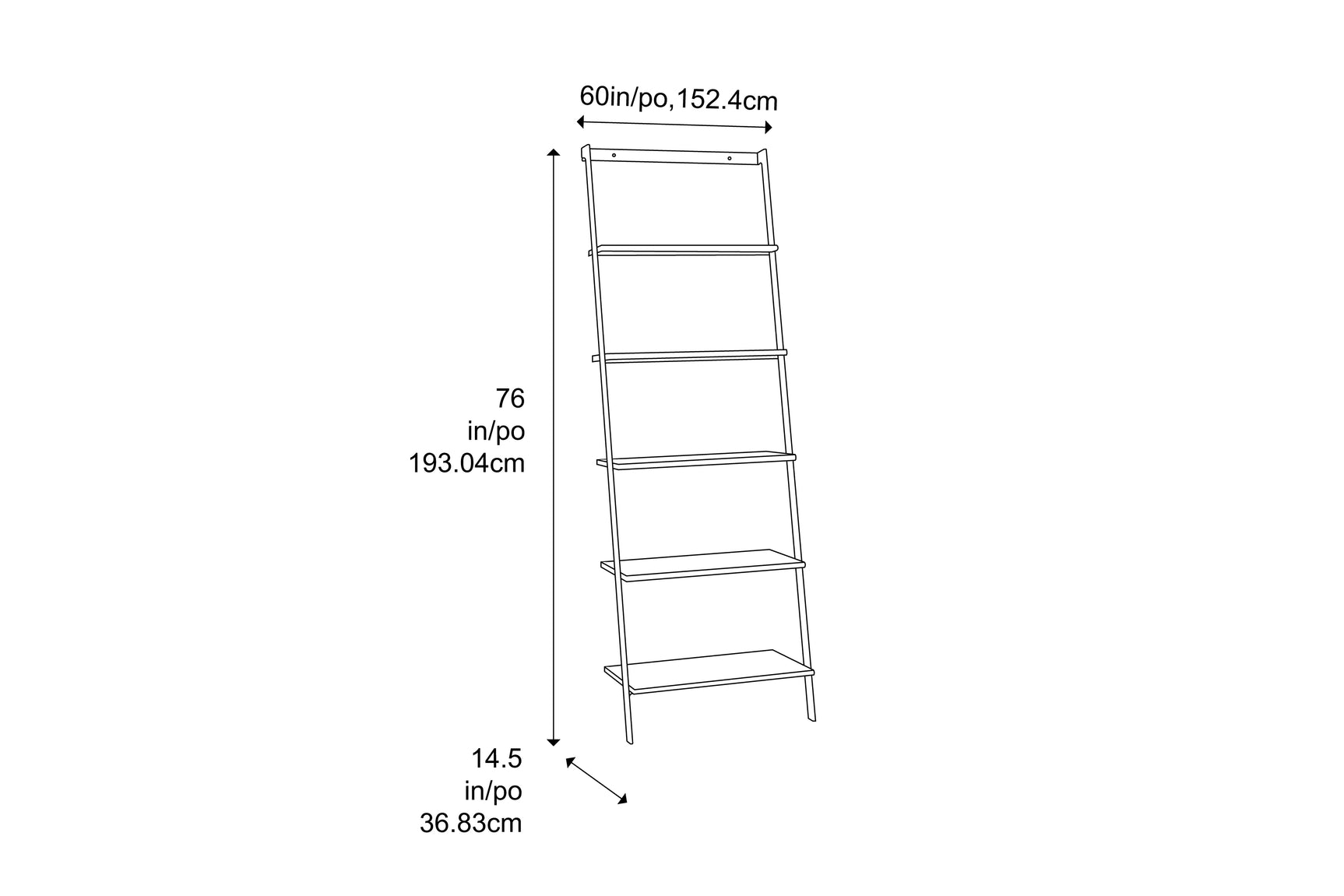 Studio Plus Solid Bamboo Leaning Shelf