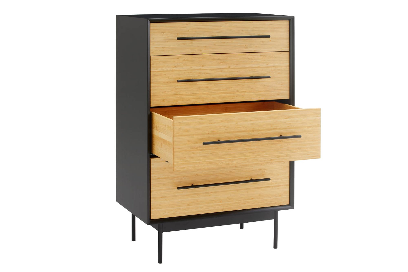 Santa Cruz Solid Moso Bamboo 4 Drawer High Chest