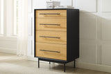 Santa Cruz Solid Moso Bamboo 4 Drawer High Chest