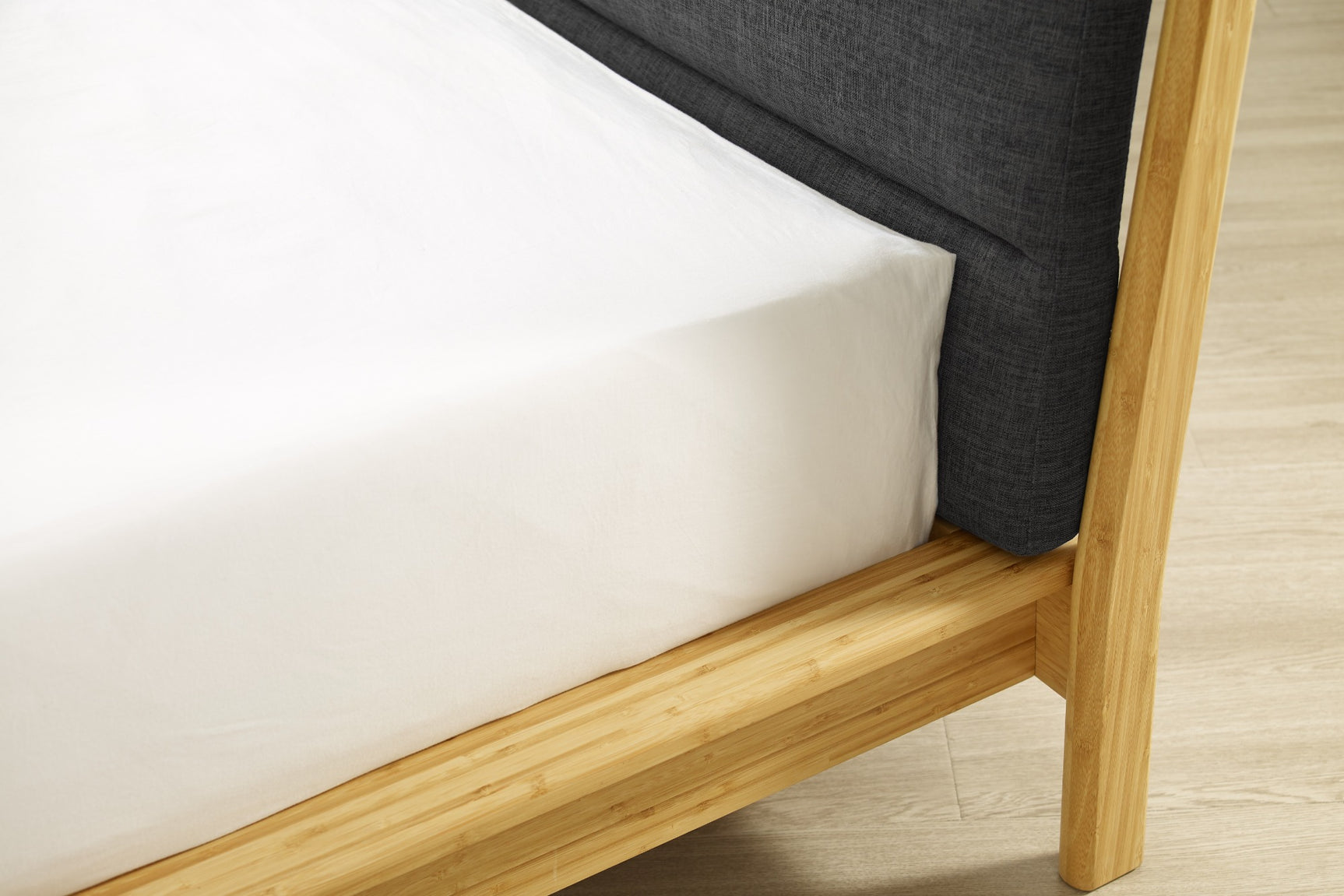 Santa Cruz Fabric Upholstered Bamboo Bed Frame