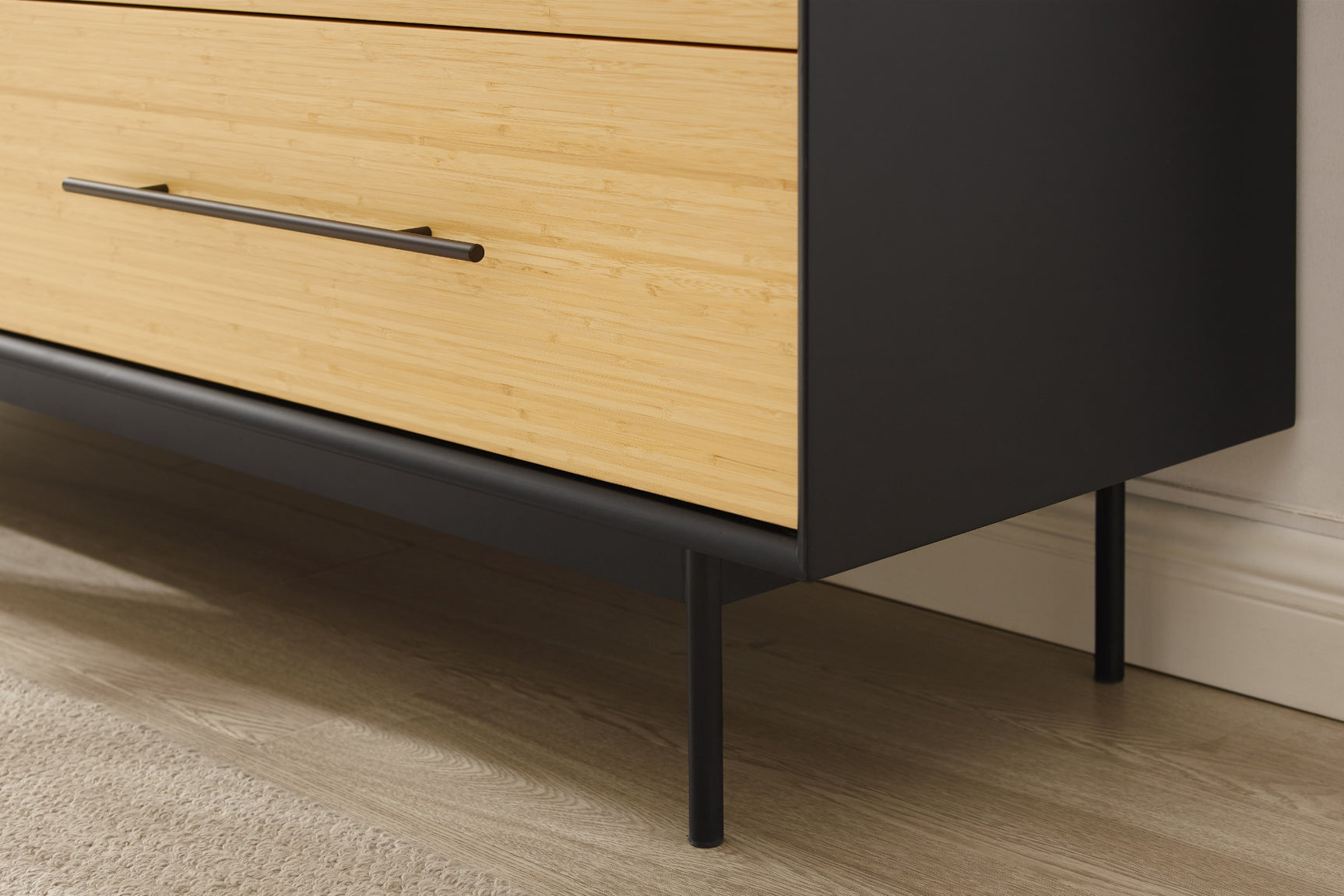 Santa Cruz Solid Moso Bamboo 4 Drawer Double Dresser